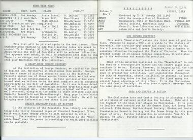 Newsletter City of Moorabbin Historical Society   No.7  Vol  3  August 1963, 1963