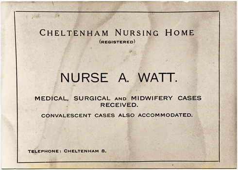 F6  39  MAV 00579a  Nurse Watt Doc. Chelt.