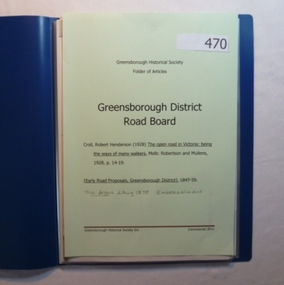 Folder, Greensborough District Roads Board, 1847o
