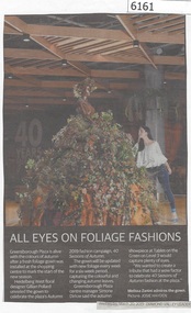 Newspaper Clipping, Diamond Valley Leader, All Eyes on Foliage Fashions, 20/03/2019