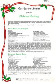 Leaflet, Christmas cooking, 1970s