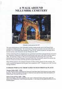 Document - Article, Nillumbik Historical Society, A Walk around Nillumbik Cemetery, 22/10/2019