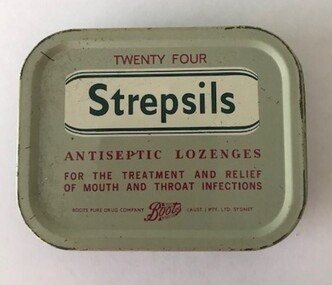 Container - Tin, Boots Company, Strepsils Antiseptic Lozenges, 1980s
