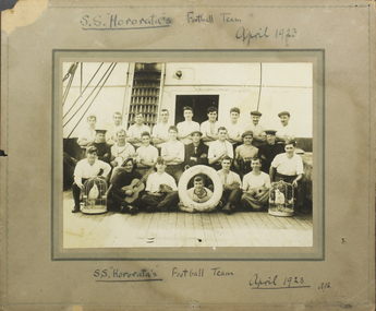 Photograph - Photograph, Black and white, S.S. "Hororata's" Football Team, April 1923