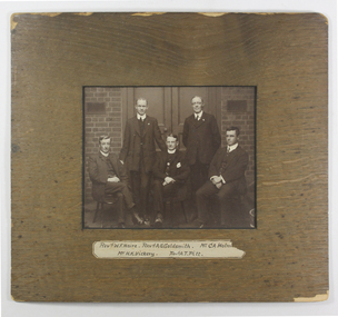 Photograph - Photograph, Sepia, Mounted, Rev W.F Haire, Rev A Gurney Goldsmith; Mr C A Holmes, Mr H K Vickery, Rev A.T. Pitt, circa 1910