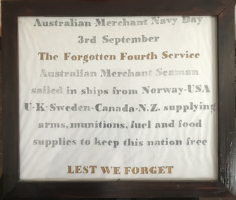 Artwork, other, P.J. Murphy, Australian Merchant Navy Day, c. 2000