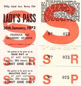 Tickets, 1972