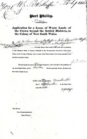 Document, Grant to W.J.McHaffie for lease of Crown land