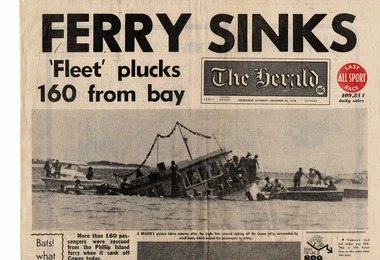 Newspaper, Eagle star ferry sinks, 30 December 1978