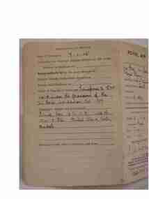Discharge Paper WW1, Copy of WW1 Discharge Paper in cover, (estimated); 1921