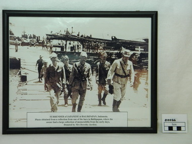 Framed Photograph, Surrender of Japanese at Balikpapan, 1945
