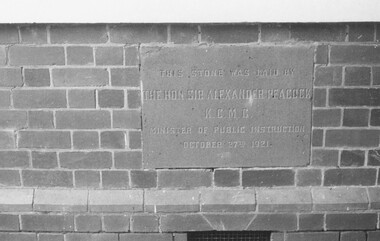 Photograph, Ringwood State School foundation stone 1921 - photographed on 22/7/1973