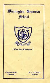 Document - Song Sheet, Winnington Grammar School, Ringwood Street, Ringwood, C. 1950