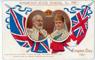 Postcard, Ringwood State School No 2997- Empire Day 1907