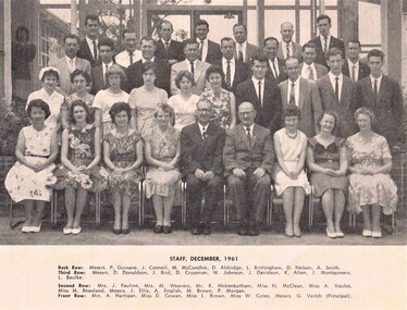 Photograph - Group, Ringwood Technical School 1961 Staff, c 1961