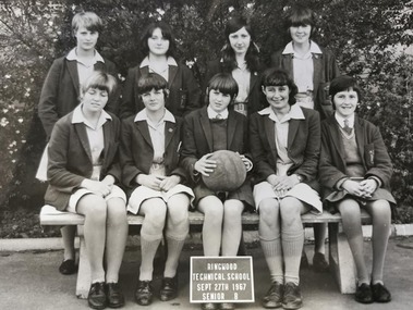 Photograph - Group, Ringwood Technical School 1967 Senior B Netball, c 1967