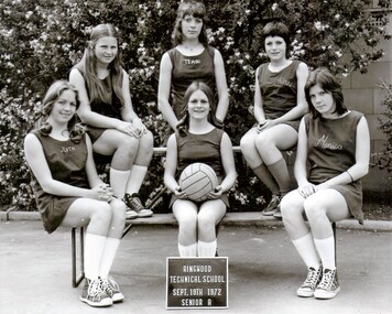 Photograph - Group, Ringwood Technical School 1972 Girls Netball Senior A, c 1972