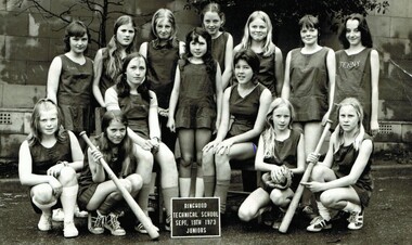 Photograph - Group, Ringwood Technical School 1973 Girls Jnr Softball, c 1973