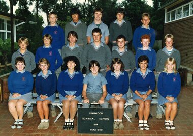 Photograph - Group, Ringwood Technical School 1984 Year 10.10, c 1984