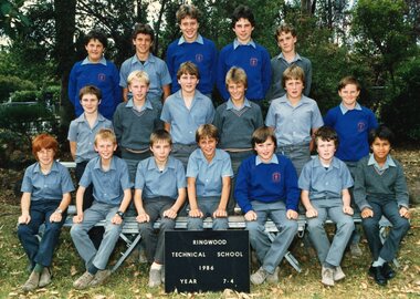 Photograph - Group, Ringwood Technical School 1986 Year 7.4, c 1986