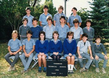 Photograph - Group, Ringwood Technical School 1986 Year 9.1, c 1986