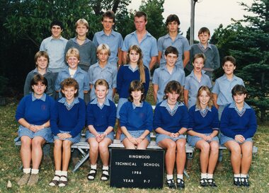Photograph - Group, Ringwood Technical School 1986 Year 9.7, c 1986