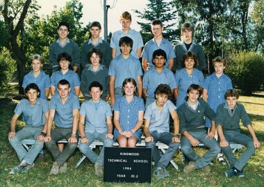 Photograph - Group, Ringwood Technical School 1986 Year 10.2, c 1986