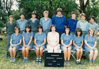 Photograph - Group, Ringwood Technical School 1986 Year 10.9, c 1986