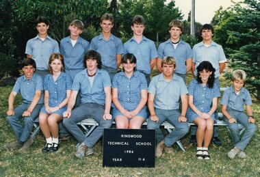 Photograph - Group, Ringwood Technical School 1986 Year 11.6, c 1986