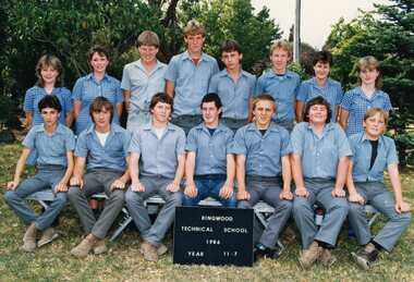 Photograph - Group, Ringwood Technical School 1986 Year 11.7, c 1986