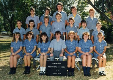 Photograph - Group, Ringwood Technical School 1987 Year 9.8, c 1987