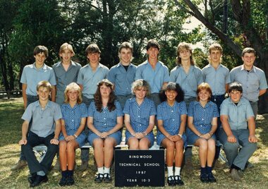 Photograph - Group, Ringwood Technical School 1987 Year 10.3, c 1987