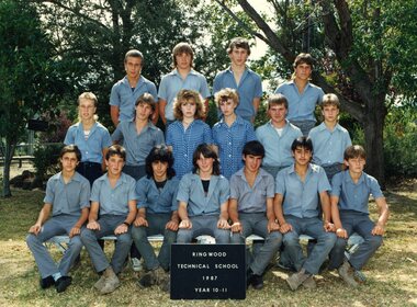 Photograph - Group, Ringwood Technical School 1987 Year 10.11, c 1987