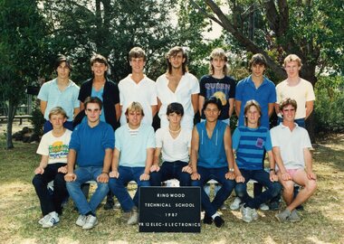 Photograph - Group, Ringwood Technical School 1987 Year 12 Elec Electronics, c 1987