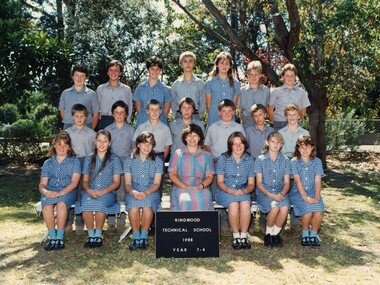Photograph - Group, Ringwood Technical School 1988 Year 7.4, c 1988
