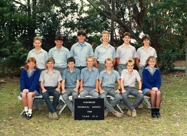 Photograph - Group, Ringwood Technical School 1988 Year 10.6, c 1988