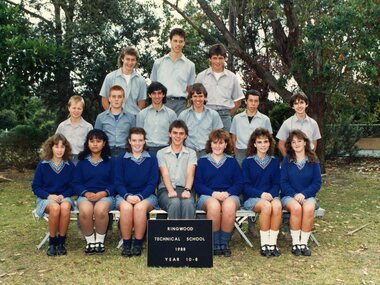 Photograph - Group, Ringwood Technical School 1988 Year 10.8, c 1988