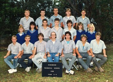 Photograph - Group, Ringwood Technical School 1988 Year 11.4, c 1988