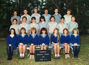 Photograph - Group, Ringwood Technical School 1988 Year 11.6, c 1988