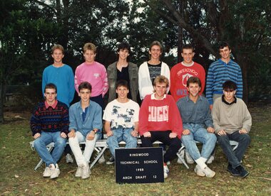 Photograph - Group, Ringwood Technical School 1988 ARCH DRAFT 12, c 1988