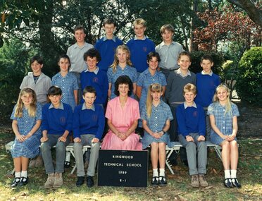 Photograph - Group, Ringwood Technical School 1989 Year 8.1, c 1989