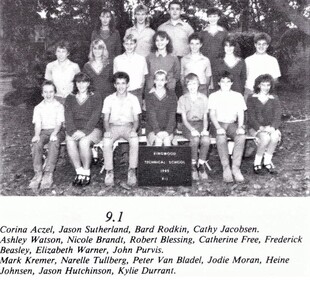 Photograph - Group, Ringwood Technical School 1989 Year 9.1, c 1989