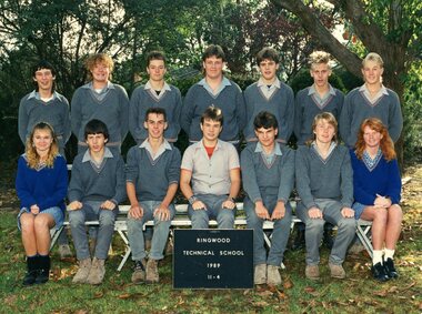 Photograph - Group, Ringwood Technical School 1989 Year 11.4, c 1989