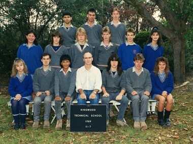 Photograph - Group, Ringwood Technical School 1989 Year 11.7, c 1989
