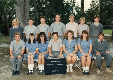 Photograph - Group, Ringwood Technical School 1990 Year 10.1, c 1990