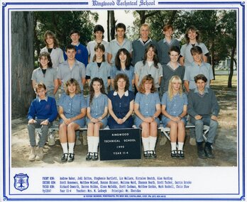 Photograph - Group, Ringwood Technical School 1990 Year 11.4, c 1990