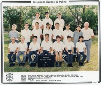 Photograph - Group, Ringwood Technical School 1991 Year 7.1, c 1991