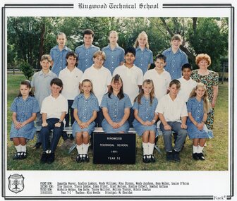 Photograph - Group, Ringwood Technical School 1991 Year 7.2, c 1991