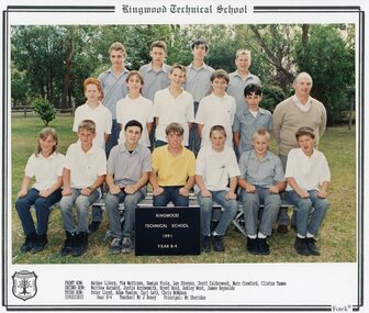 Photograph - Group, Ringwood Technical School 1991 Year 8.4, c 1991