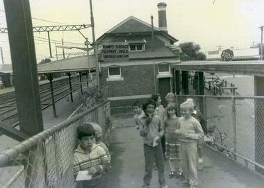 Photograph, Ringwood State School - Student Excursion, Ringwood Railway Station, circa 1980